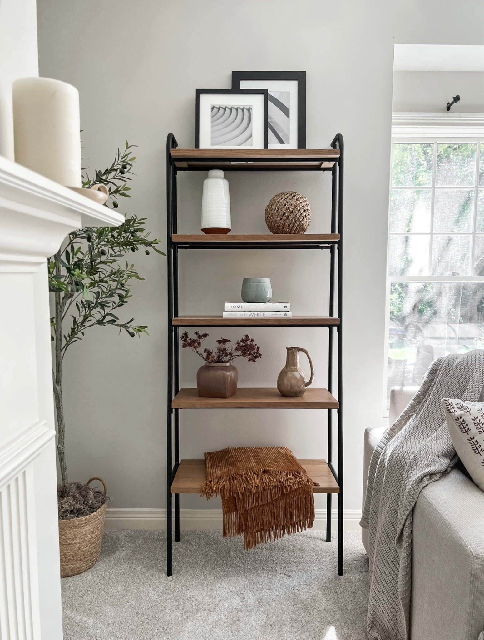 This tiered book shelf is back in stock!    


Living room furniture, bedroom furniture, bookcase, ladder shelf, shelf decor, Target finds, Target shelf, hearth and hand with magnolia, faux olive tree, throw blanket, vase, matted picture frame, woven basket, planter, living room carpet 

#LTKunder100 #LTKhome #LTKstyletip