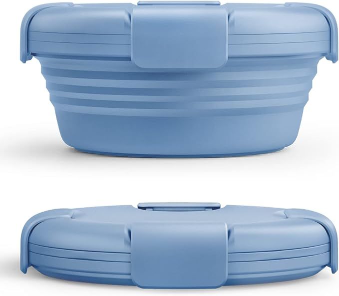 STOJO Collapsible Bowl - Steel Blue, 36oz - Reusable Silicone Bowl for Hot and Cold Food - Perfec... | Amazon (US)