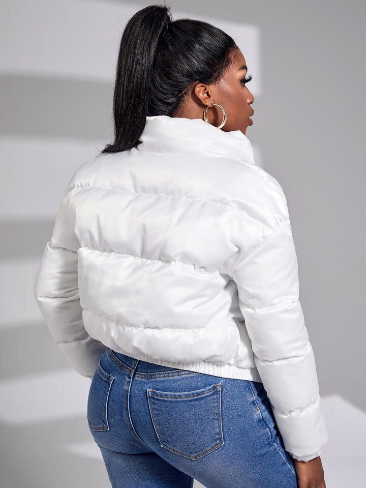 SHEIN Slayr Zipper Up Funnel Collar Winter Coat | SHEIN