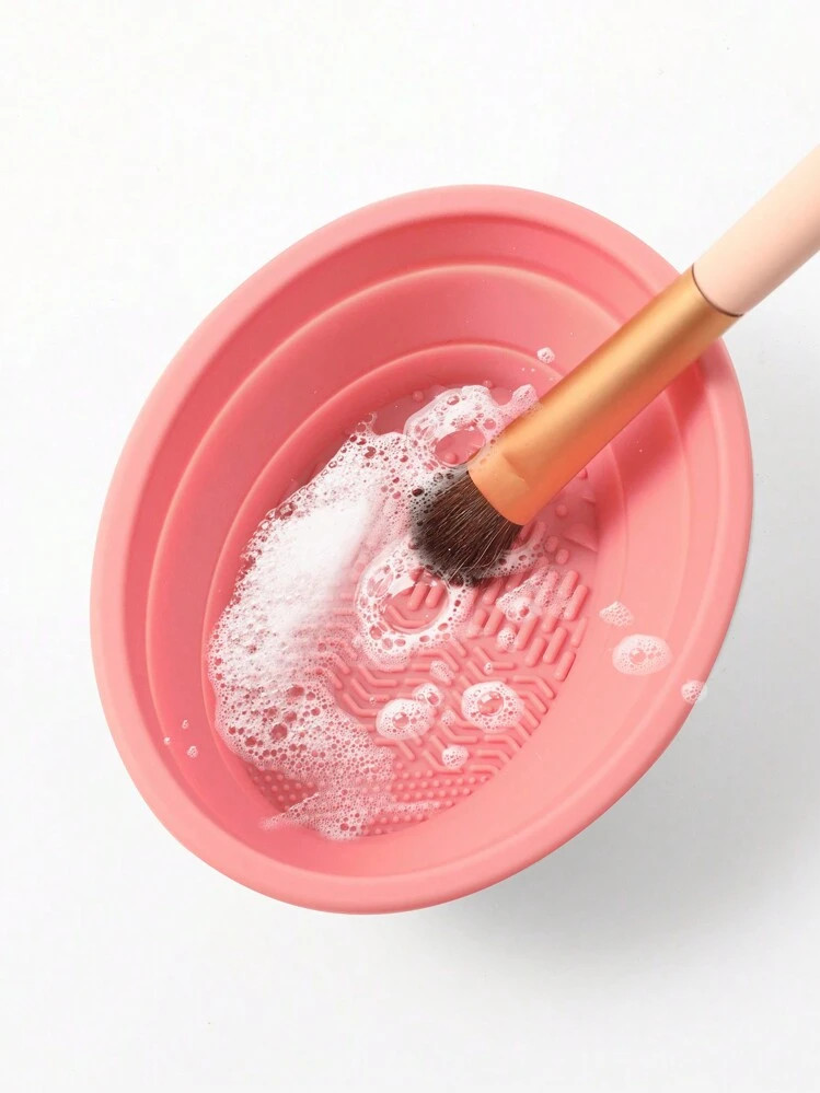 1pc Foldable Silicone Makeup Brush Cleaner Bowl - Etercycle Portable Cleaning Tool For Brushes, P... | SHEIN