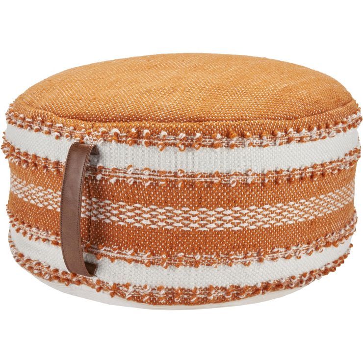 Mina Victory Woven Stripes Outdoor Pouf | Target