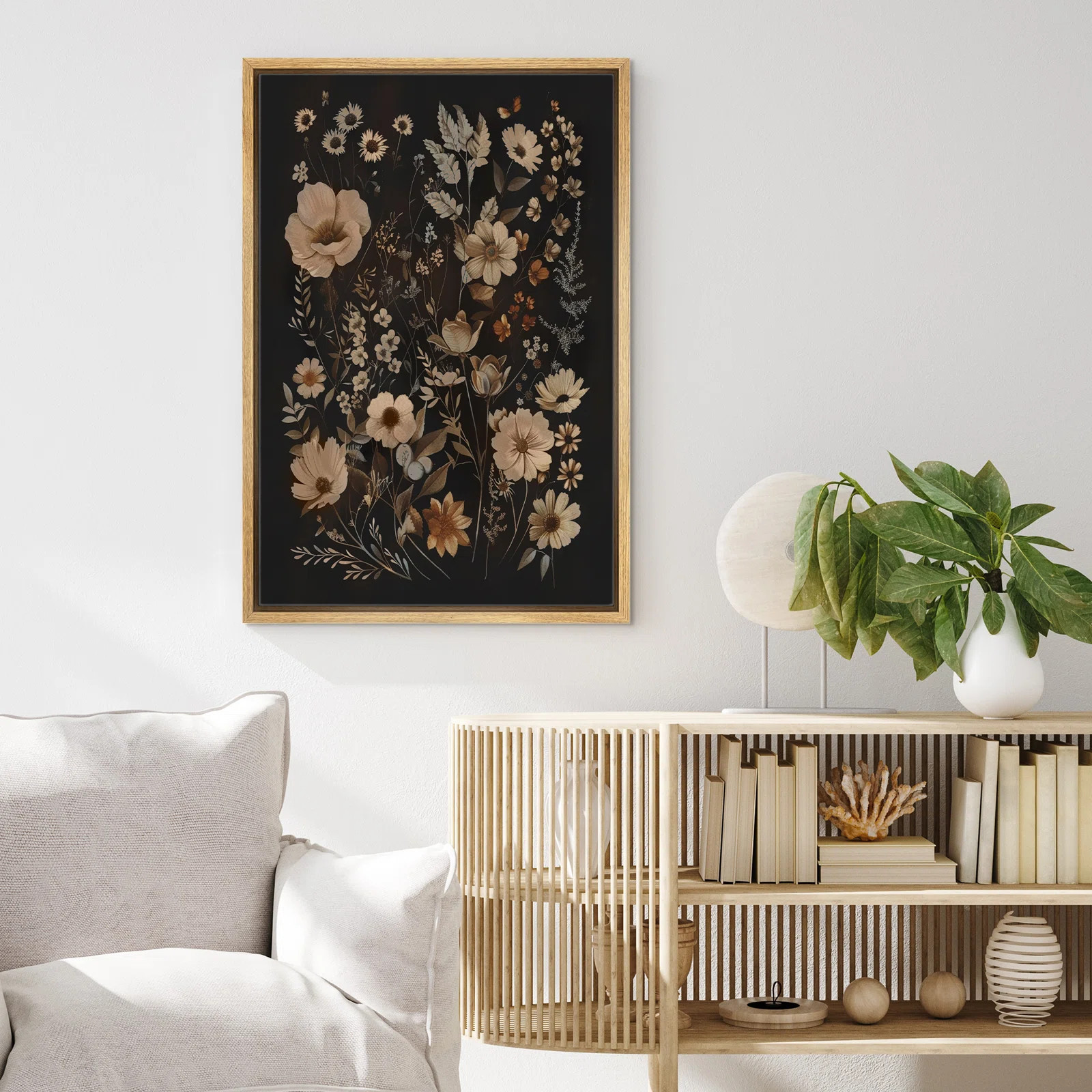 " Moody Gothic Animals Dark Wildflowers Floral Botanical Artwork Paintings " | Wayfair North America