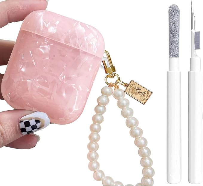 Cute Glitter Airpods 2/1 Gen Case with Cleaner Pen,Shell Pattern Airpods 2nd/1st Generation Cover... | Amazon (US)