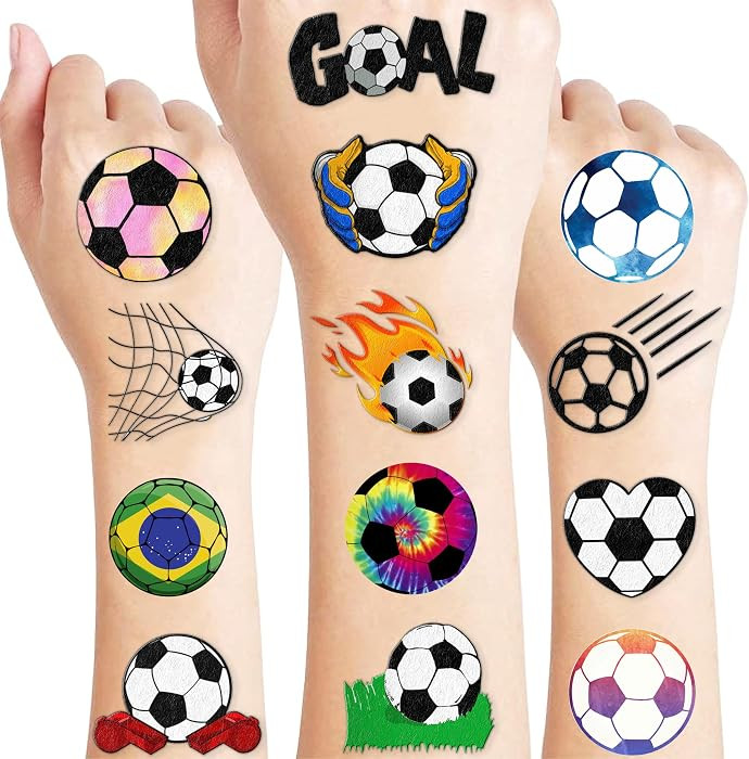 120 PCS Soccer Pre-Cut Temporary Tattoos for Kids | Amazon (US)