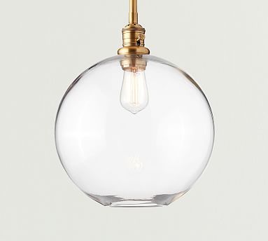 Glass Globe 12.5&quot; Pendant with Pole | Pottery Barn (US)