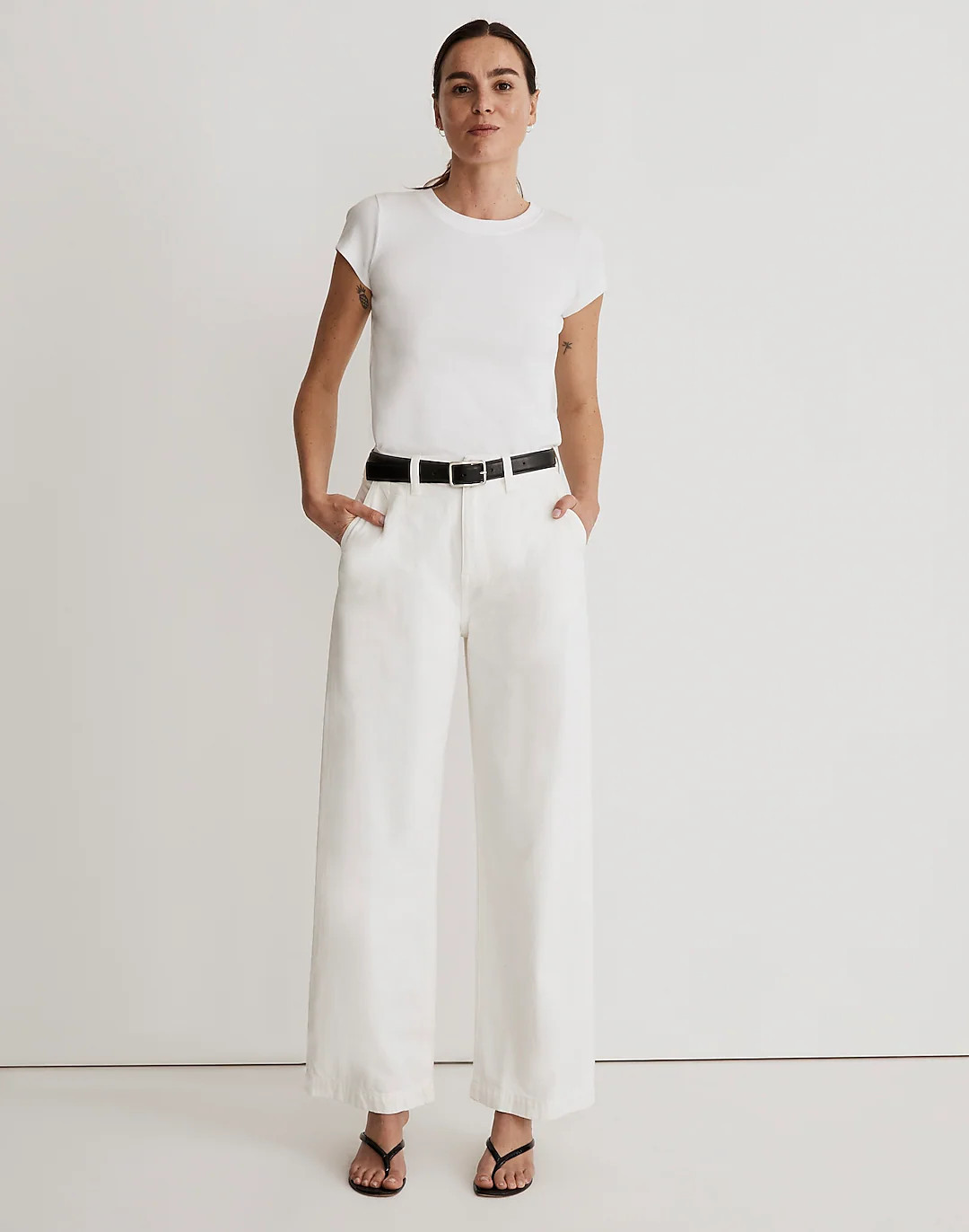The Harlow Wide-Leg Jean in Tile White | Madewell
