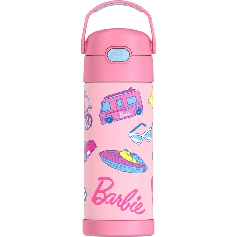 Thermos Kids Stainless Steel Funtainer Water Bottle with Straw, Barbie, 14 Fluid Ounces | Walmart (US)