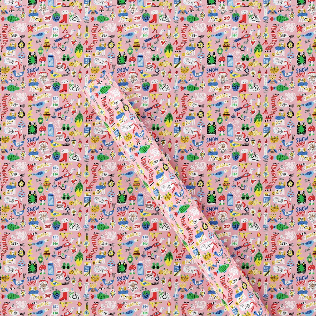 Lucy Kirk 25 sq ft Christmas Gift Wrap Pink - Wondershop™ | Target
