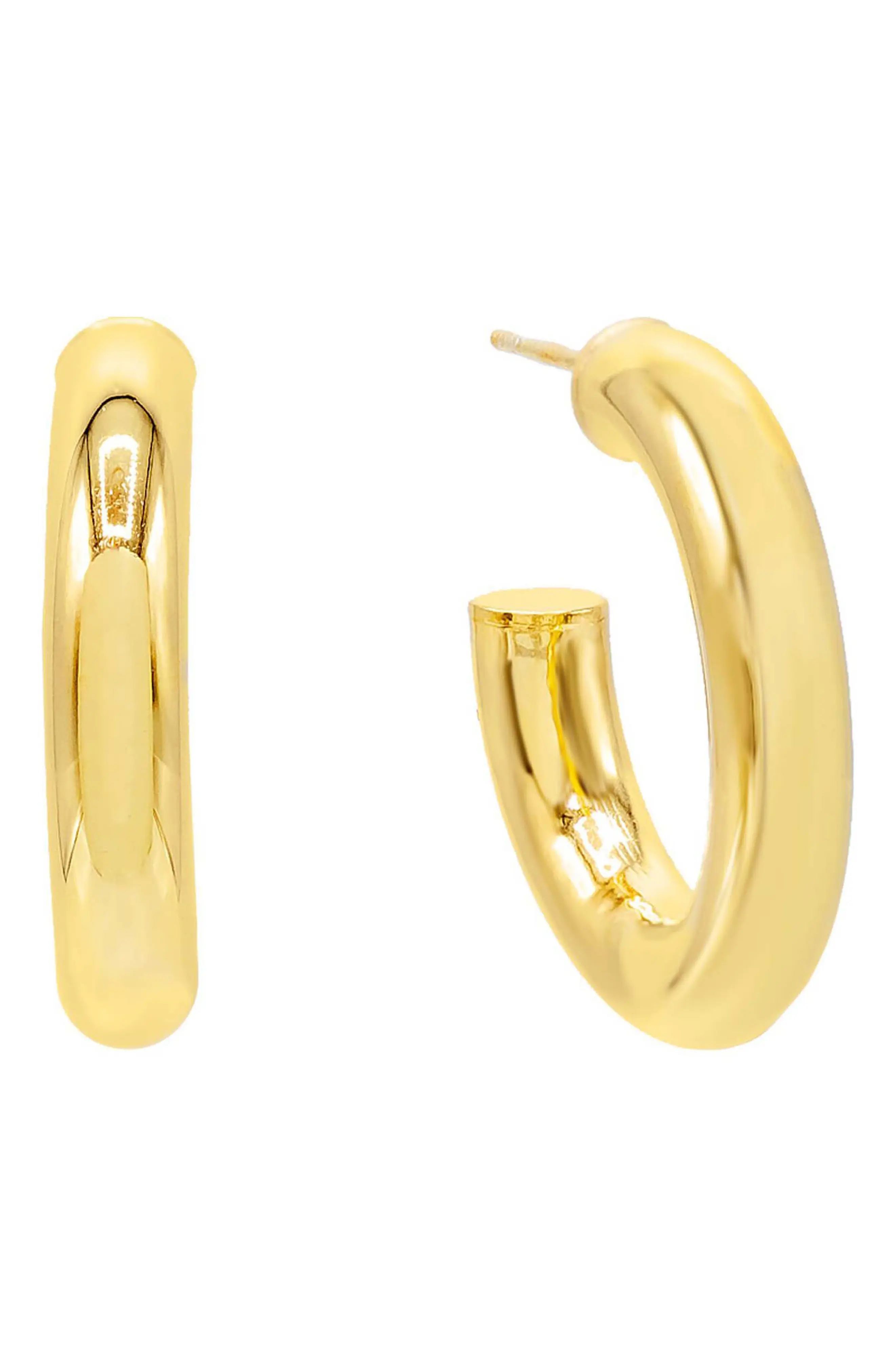 Women's Adina's Jewels Thick Hollow Hoop Earrings | Nordstrom