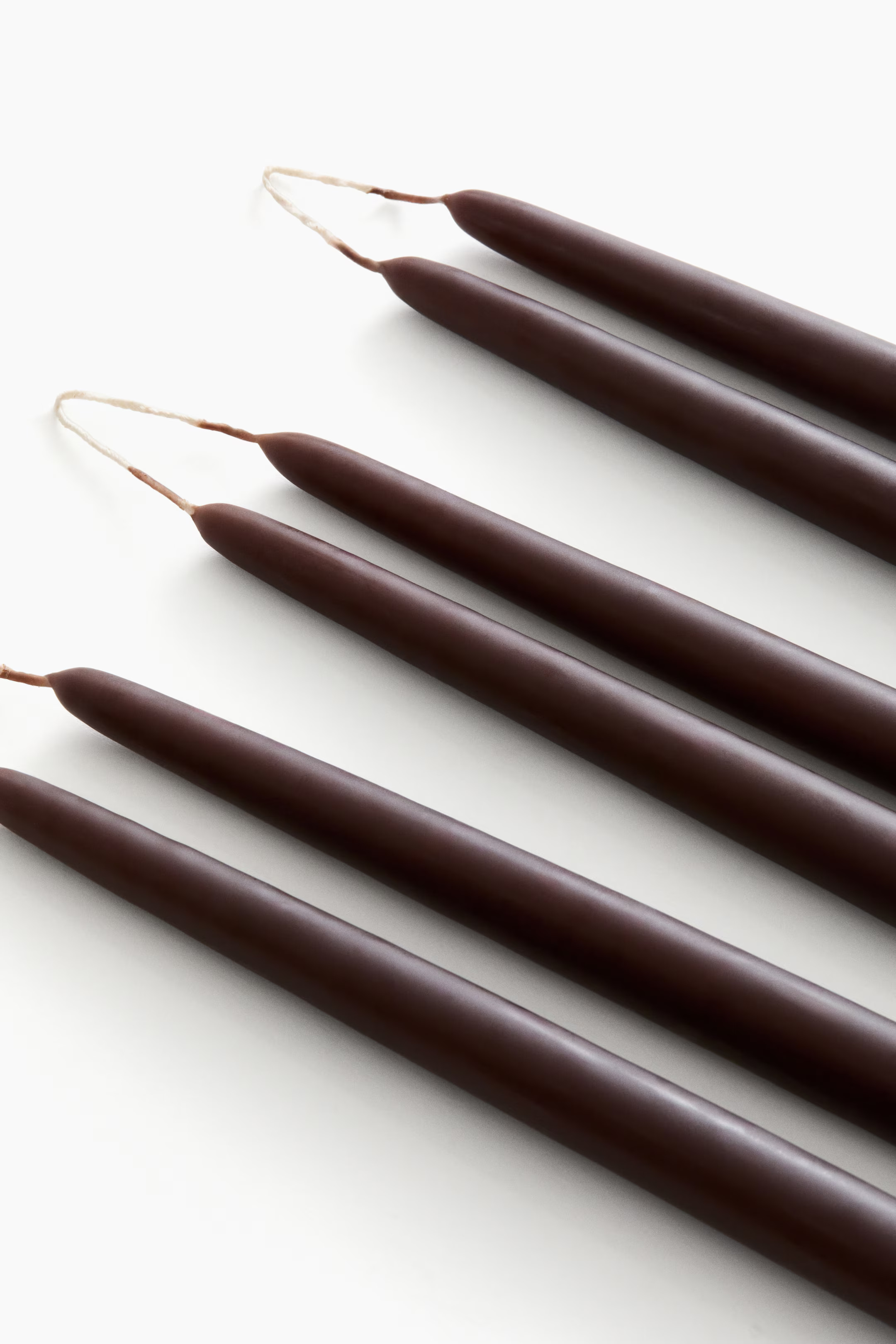 6-pack taper candles - Dark brown - Home All | H&M GB | H&M (UK, MY, IN, SG, PH, TW, HK)