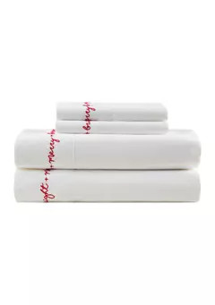 Joyland Embroidered Merry & Bright Sheet Set | Belk