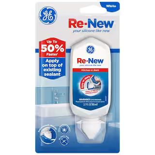 GE Renew 2.7 oz. White Kitchen and Bath Sealant 2768332 - The Home Depot | The Home Depot