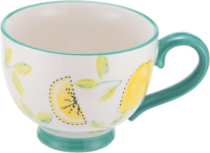 Hand Painted 15 oz. Porcelain Ceramic Mugs Handcrafted Novelty Cup (Lemon) | Amazon (US)