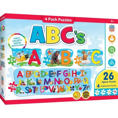 MasterPieces 26 Piece Jigsaw Puzzle for Kids - ABCs 4-Pack - 22.5"x8" | Target