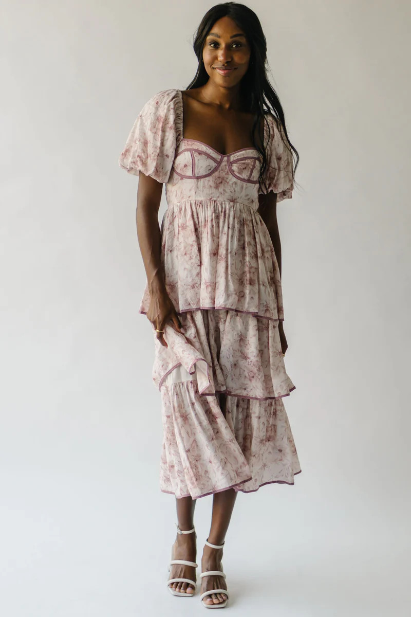 The Fossitt Tiered Floral Maxi Dress in Cocoa | Piper & Scoot