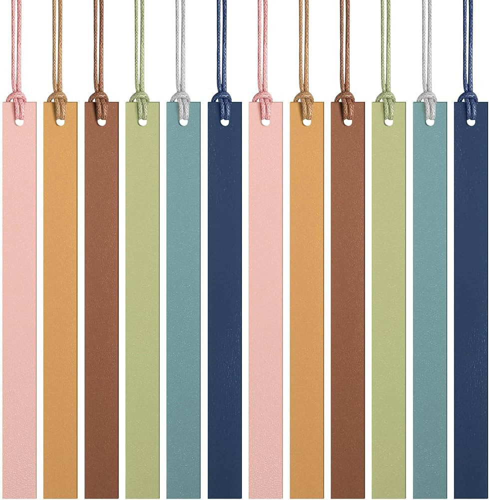 Kosiz 12 Pcs Leather Bookmarks Colorful Bookmarks Leather Bookmarks for Women Teachers Book Lover... | Amazon (US)