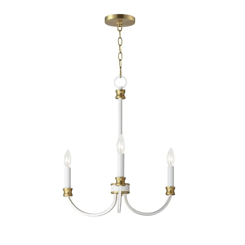 Maxim Lighting Charlton 3-Light Mid Century Modern / Traditional Weathered White/Gold Leaf Incandescent Chandelier one_size | A-MX-11373WWTGL | Lowe's