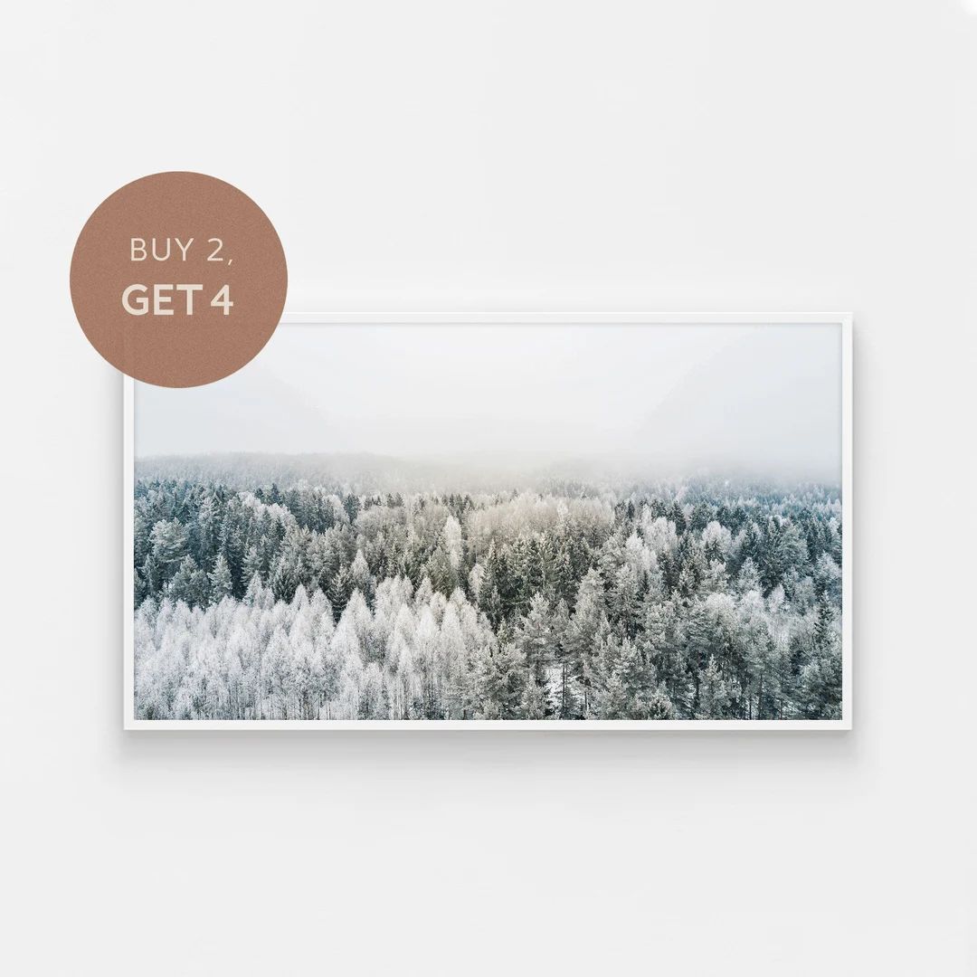 Samsung Frame TV Art Winter Forest Art Snow Covered Pine - Etsy | Etsy (US)