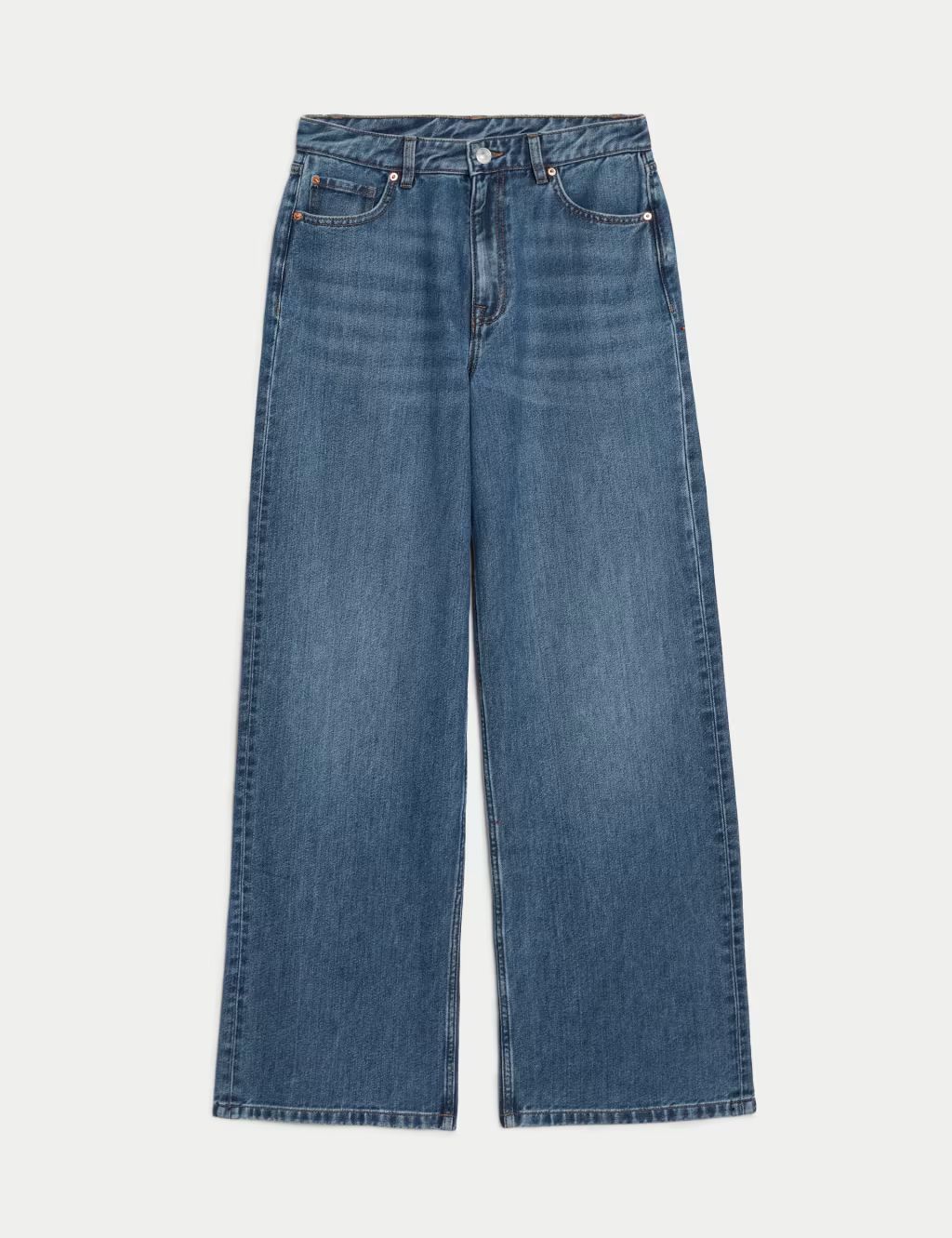 Slouchy Mid Rise Wide Leg Jeans | M&S Collection | M&S | Marks & Spencer (UK)