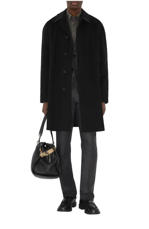 burberry Mid-length Cashmere Car Coat in Black at Nordstrom, Size 42 | Nordstrom
