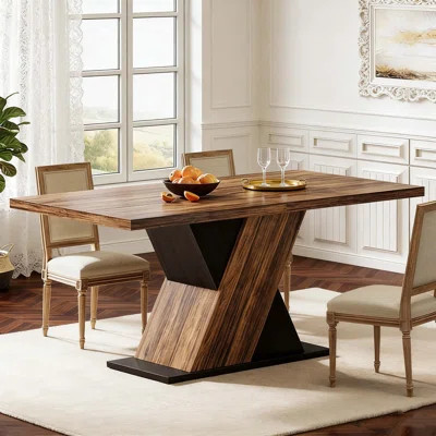 Wood Kitchen Dining Table for 4 to 6 People | Wayfair North America