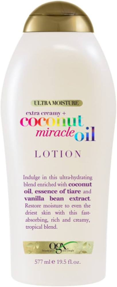 OGX Extra Creamy + Coconut Miracle Oil Ultra Moisture Body Lotion with Vanilla Bean, Fast-Absorbi... | Amazon (US)