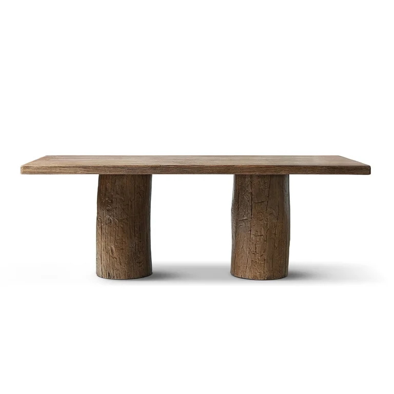 Arbor 84" Solid Reclaimed Elm Double Pedestal 8-Person Dining Table Heritage Medium-Dark Brown | Walmart (US)