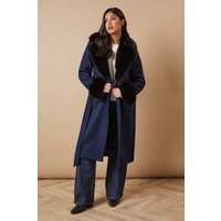 Belted Fur Collar Coat | Debenhams UK