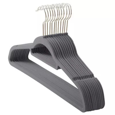 Real Simple® Slimline 50-Count Flocked Suit Hangers in Grey | Bed Bath & Beyond