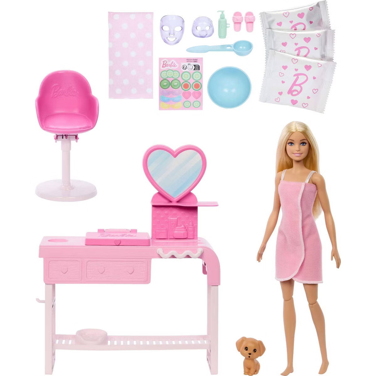 Barbie Face Mask Toy Playset & Doll with 10+ Spa Accessories Including 3 Powder Packs to Make Dou... | Target