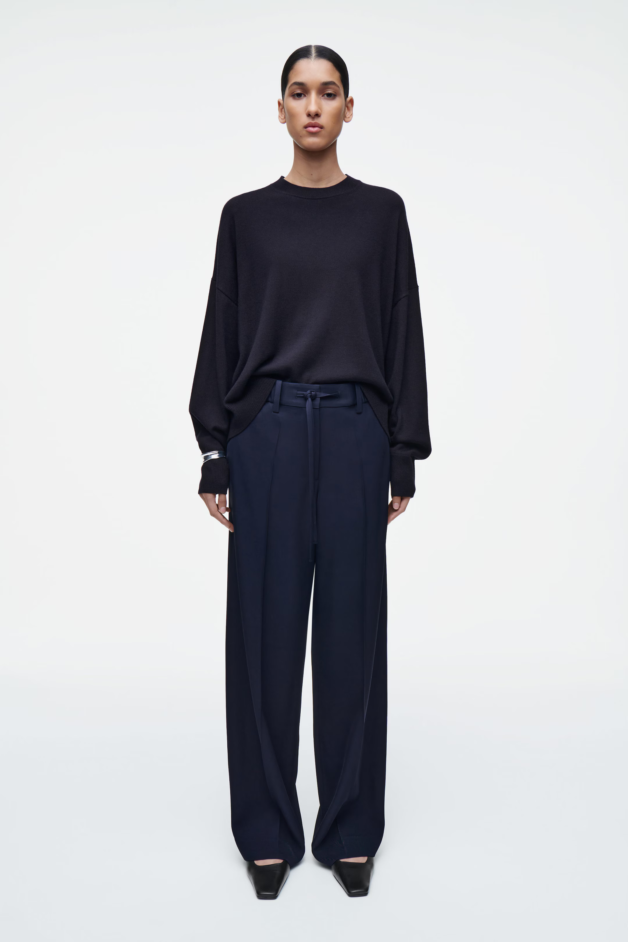 HOSE MIT GERADEM BEIN UND KORDELZUGBUND - NAVYBLAU | COS (EU)