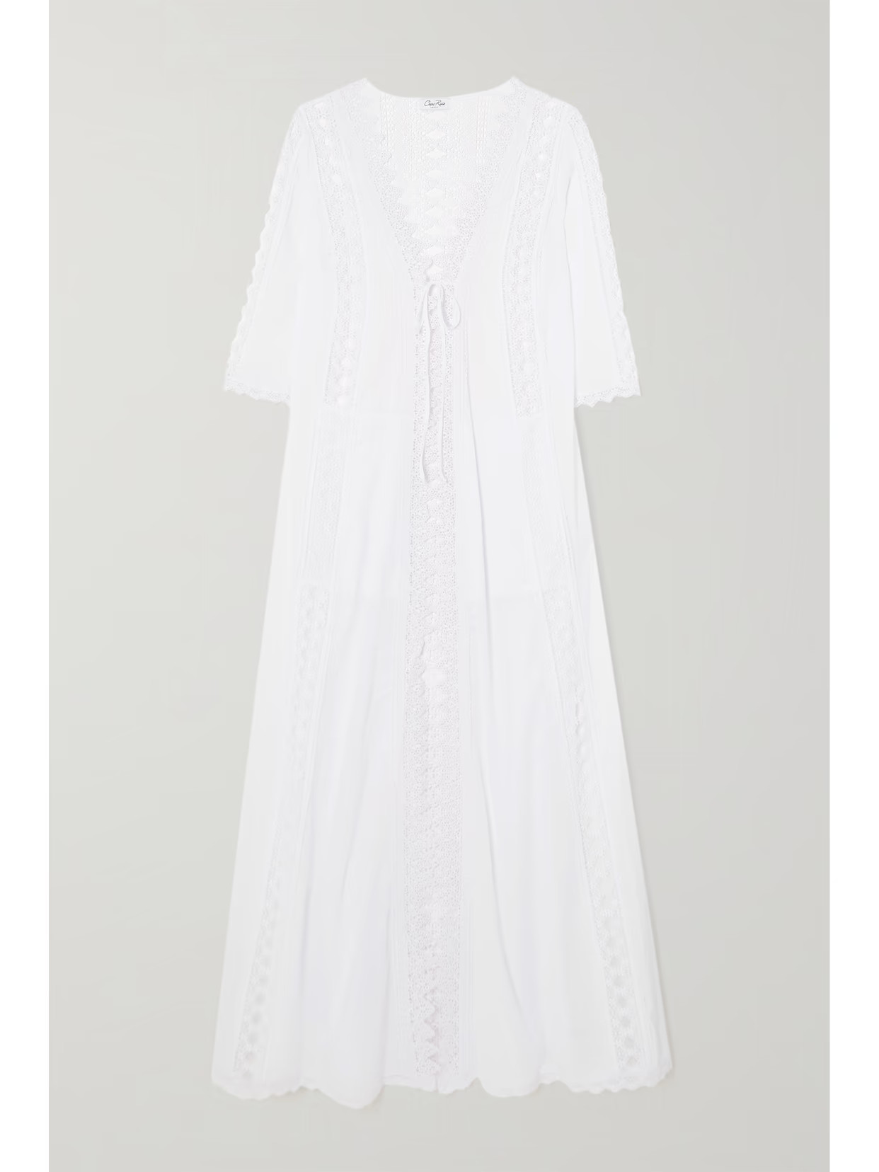 Charo Ruiz - Ali Guipure Lace And Cotton-blend Voile Robe - White | NET-A-PORTER (US)
