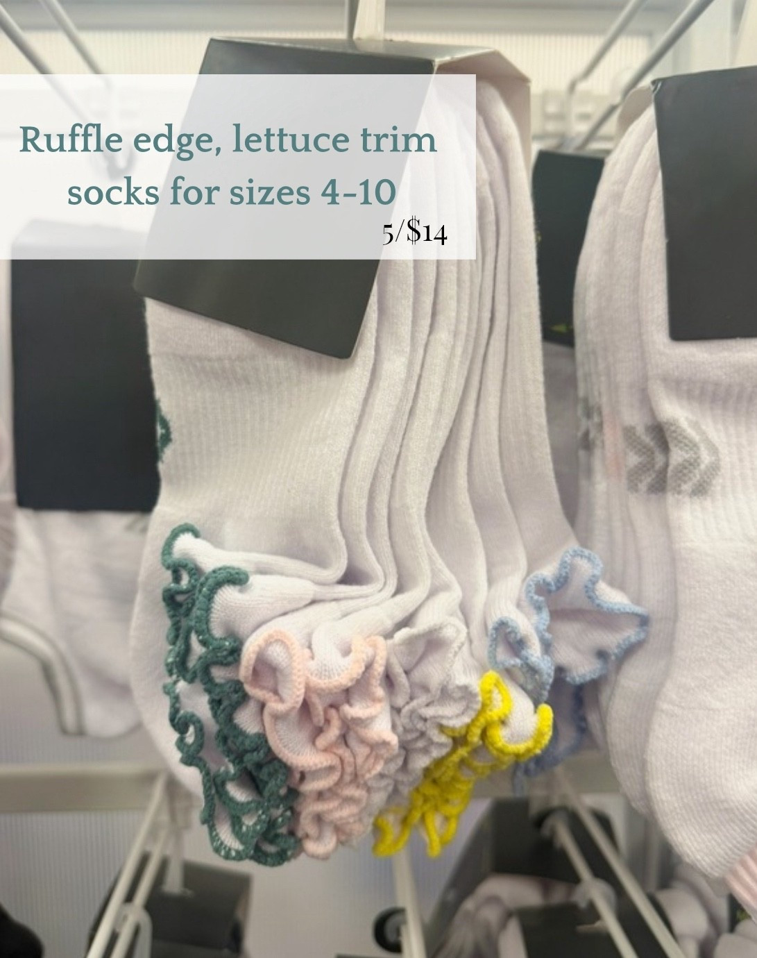 Ruffle, lettuce trim ruffle socks for girls, tweens, teens and women. 

#LTKActive #LTKfitnessgoals #LTKKids