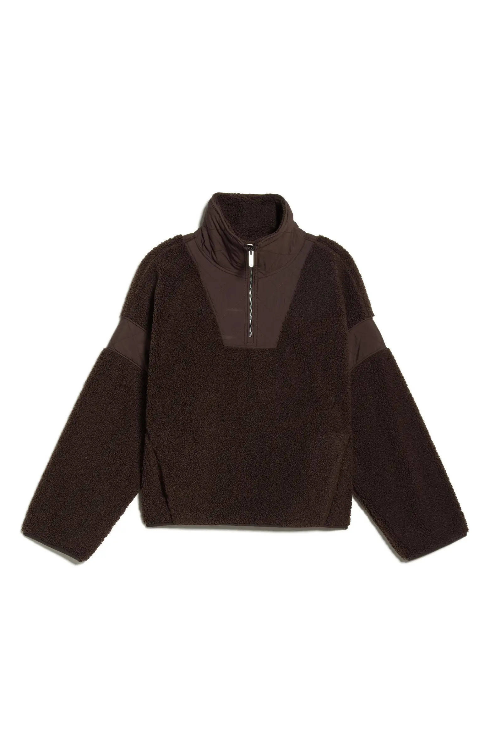 Zella Snowday Faux Shearling Quarter Zip Pullover | Nordstrom | Nordstrom