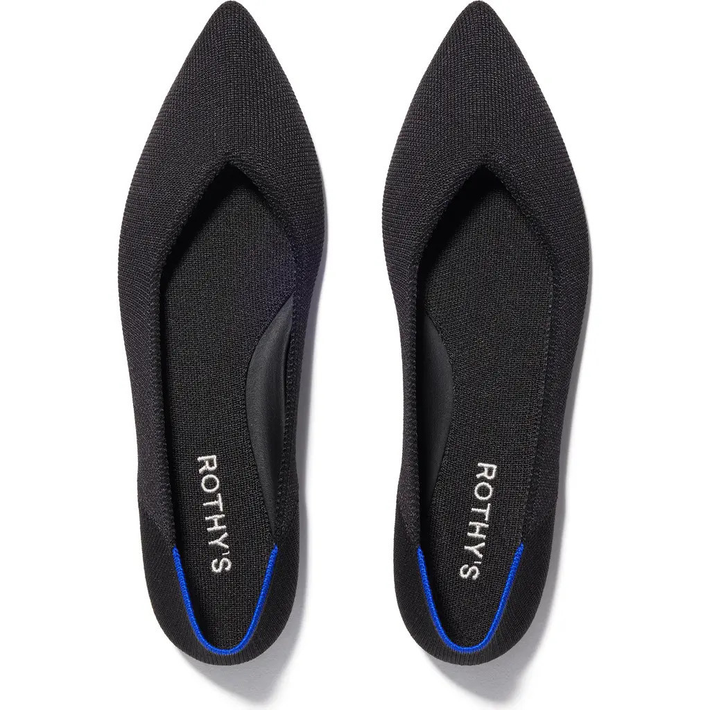 Rothy's The Point II Pointed Toe Flat in Black at Nordstrom, Size 11.5 | Nordstrom