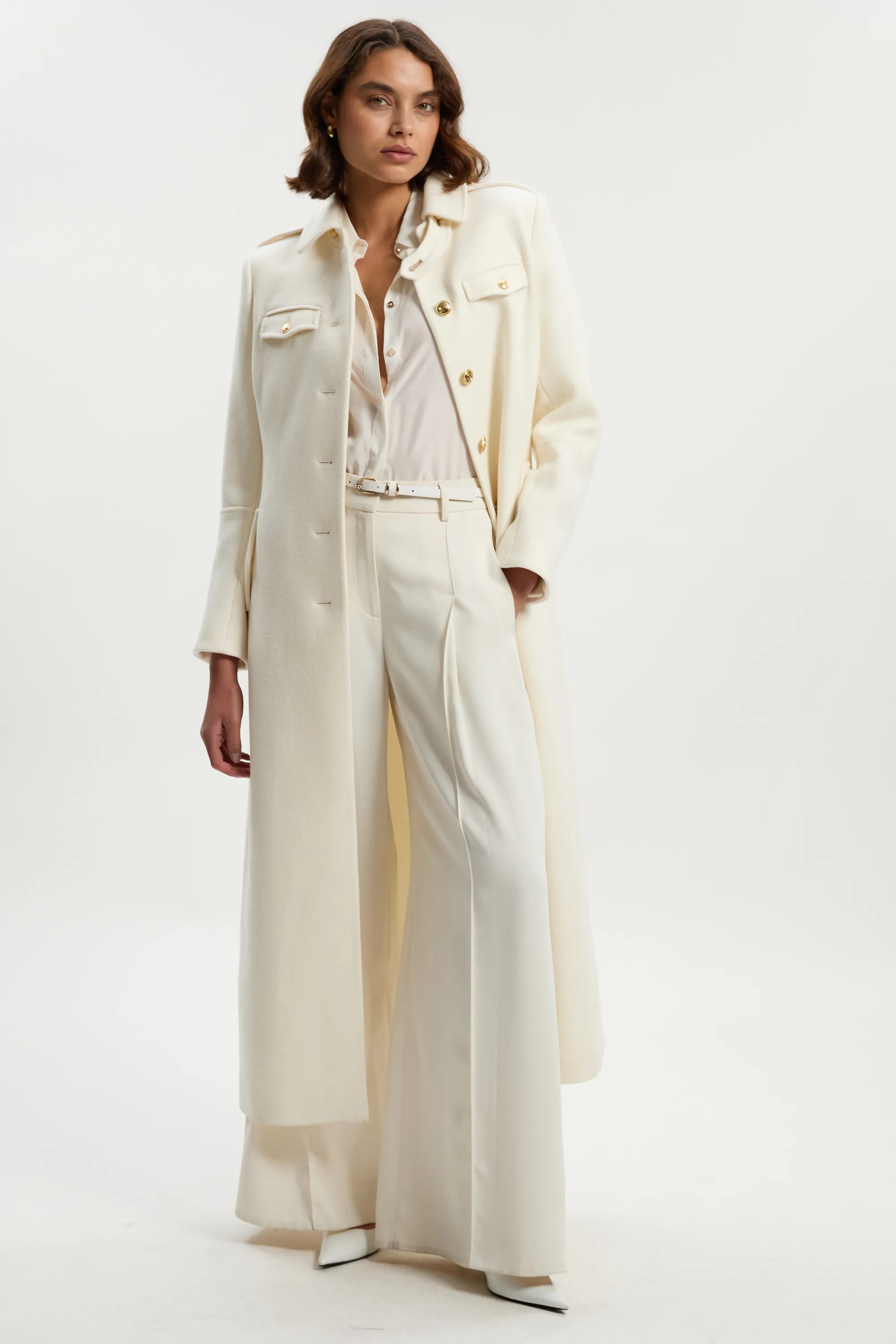 Wool Military Tailored Maxi Coat | Karen Millen US