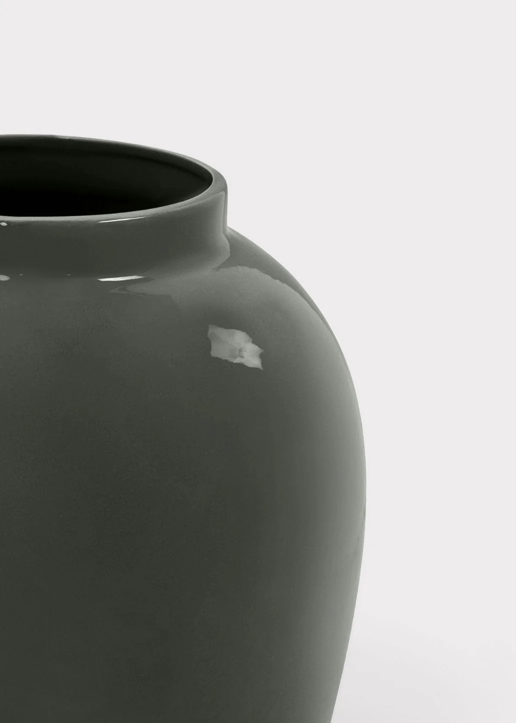 Ceramic Jar Vase in Glossy Smoked Taupe - 11" | Afloral | Afloral