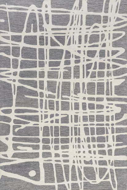 Dark Gray Bindi Modern Scribbles 8' x 10' Area Rug | Rugs USA