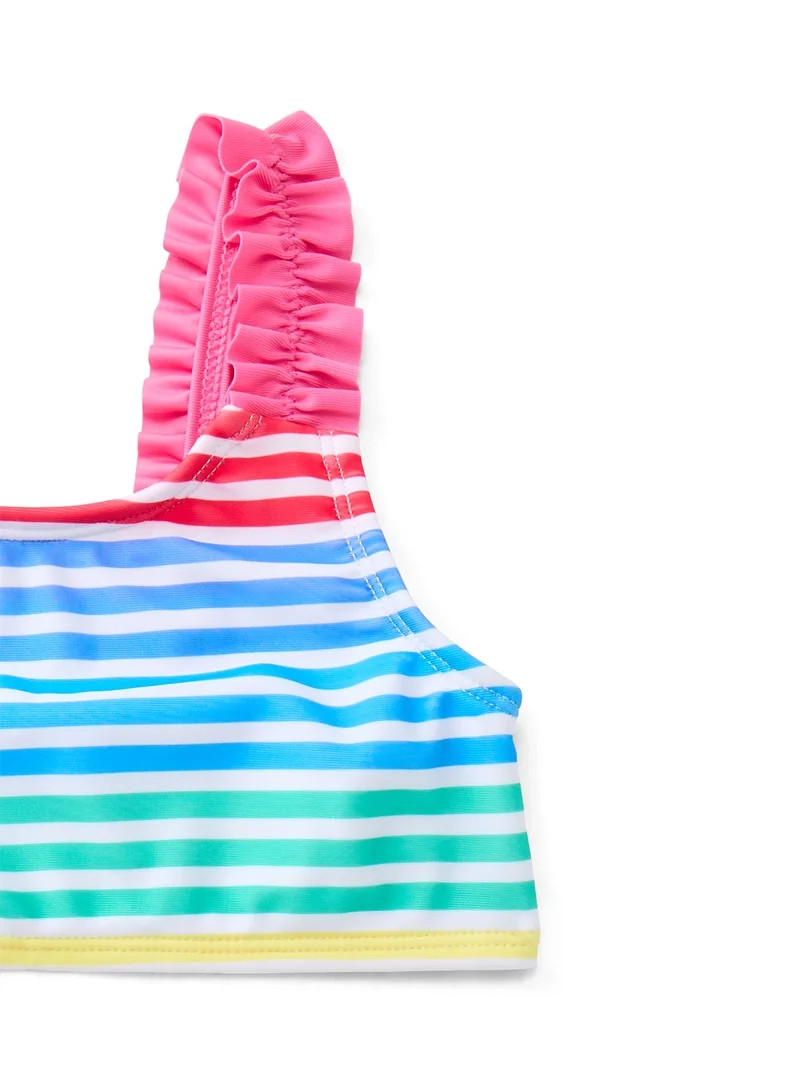 Wonder Nation Girls Everyday Bikini Swim Set with UPF 50+, 2-Piece, Sizes 4-18 | Walmart (US)