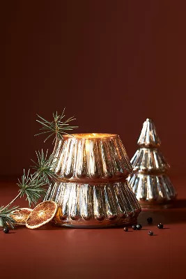 Hallorm Woody Blood Orange & Conifer Glass Tree Candle | Anthropologie (US)