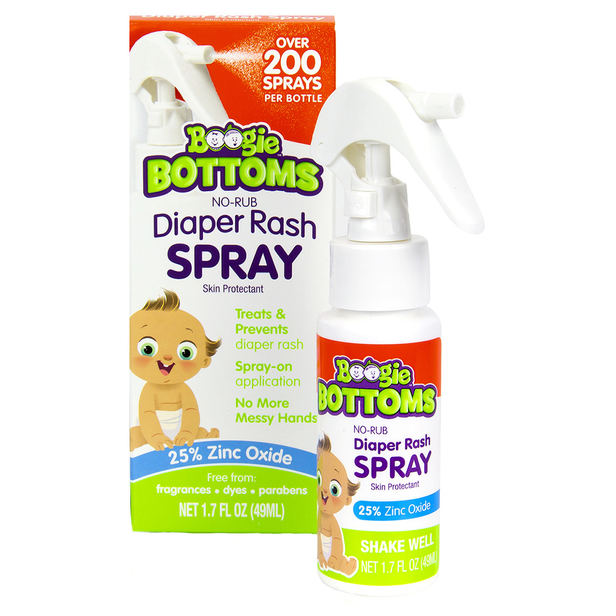 Boogie Bottoms No-Rub Diaper Rash, Spray, 1.7 fl oz | Walmart (US)