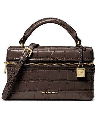 Michael Kors Jana Extra-Small Crocodile Embossed Leather Convertible Crossbody Bag | Macy's