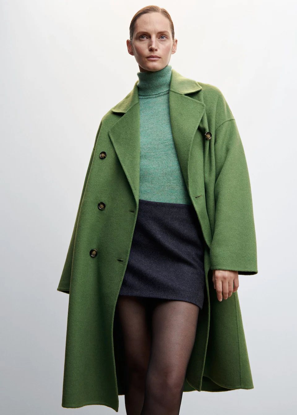 Handmade oversized wool coat | MANGO (US)