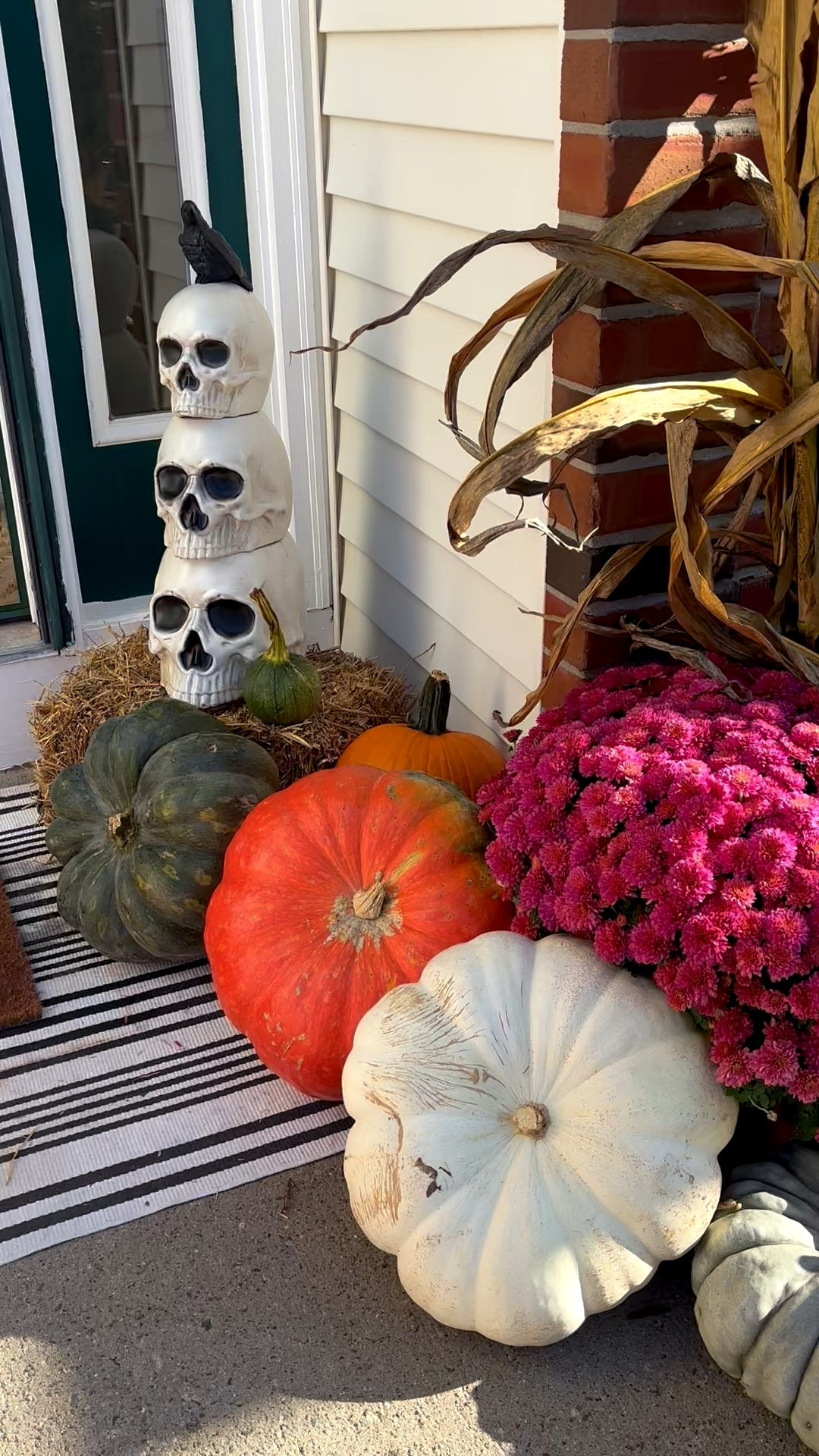 Halloween fall front porch decorations with pumpkins and skeletons 

#LTKSeasonal #LTKFindsUnder100 #LTKHalloween