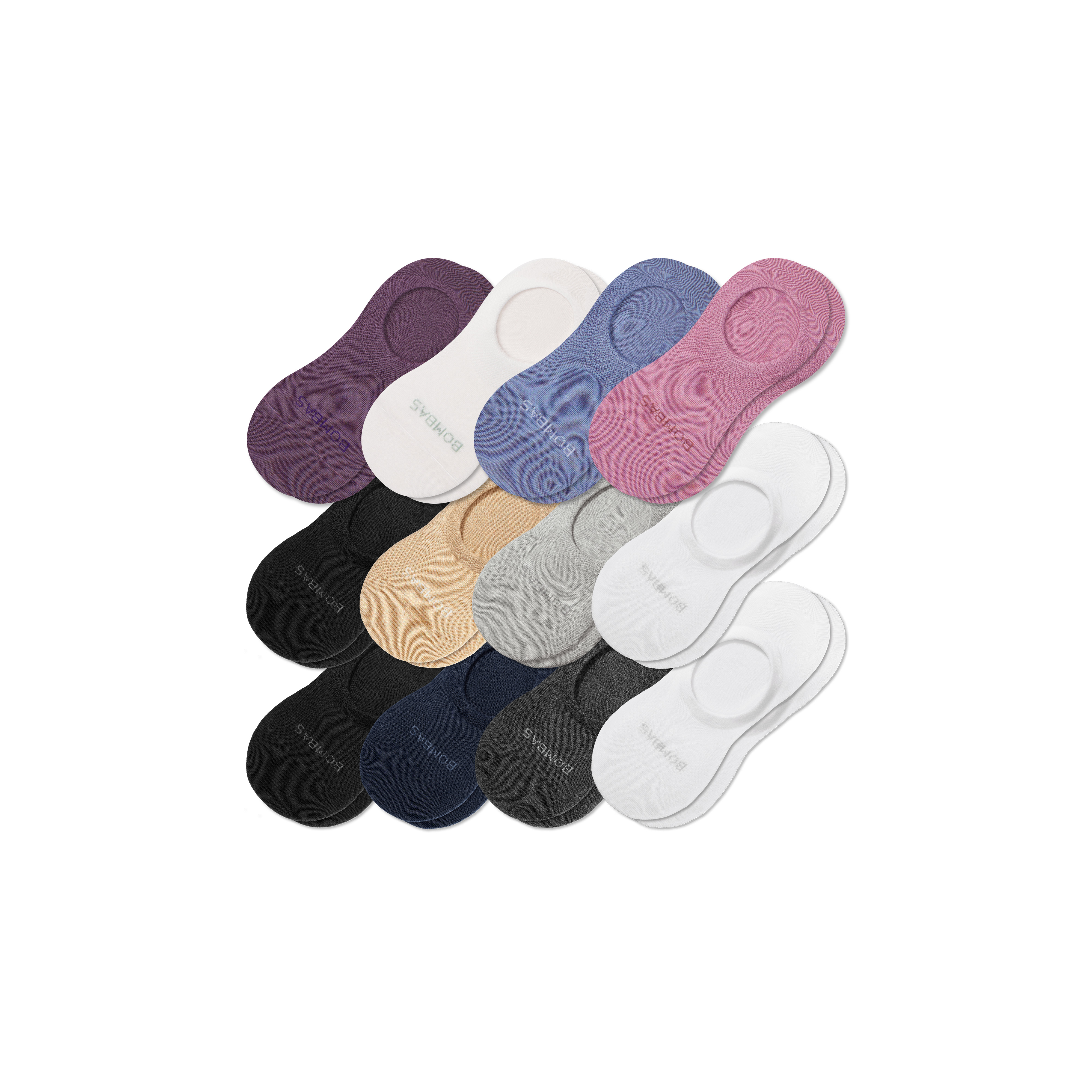 Women's Lightweight No Show Sock 12-Pack - Blue Smoke Dark Mix - Medium - Cotton Blend - Bombas | Bombas
