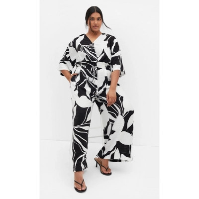 CITY CHIC | Women's Plus Size Resort Print Pant - ivory - 22W | Target