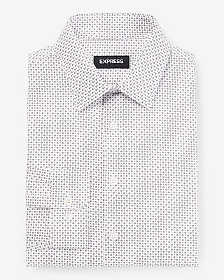 Slim Dot Print Stretch Cotton 1MX Dress Shirt | Express