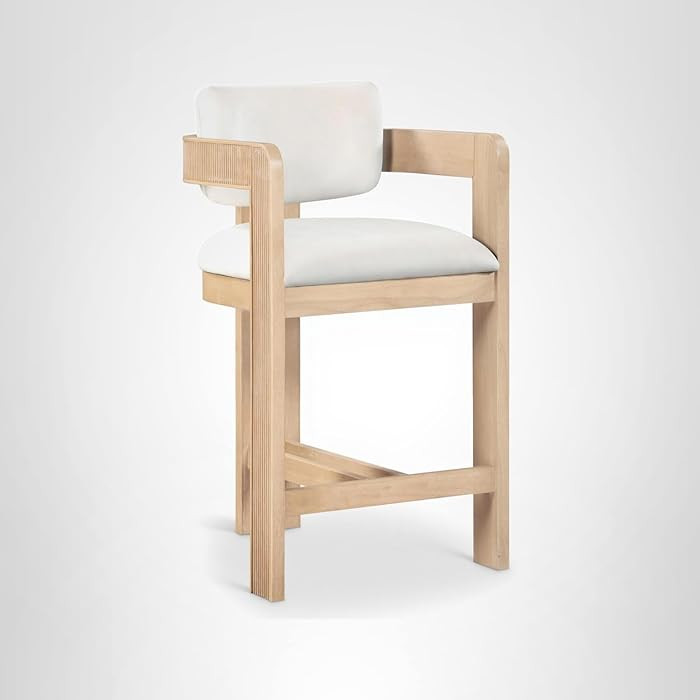 Meridian Furniture 11077Cream-C Sacha Collection Art Deco Stool with Ultra Luxe Cream Velvet, 460... | Amazon (US)