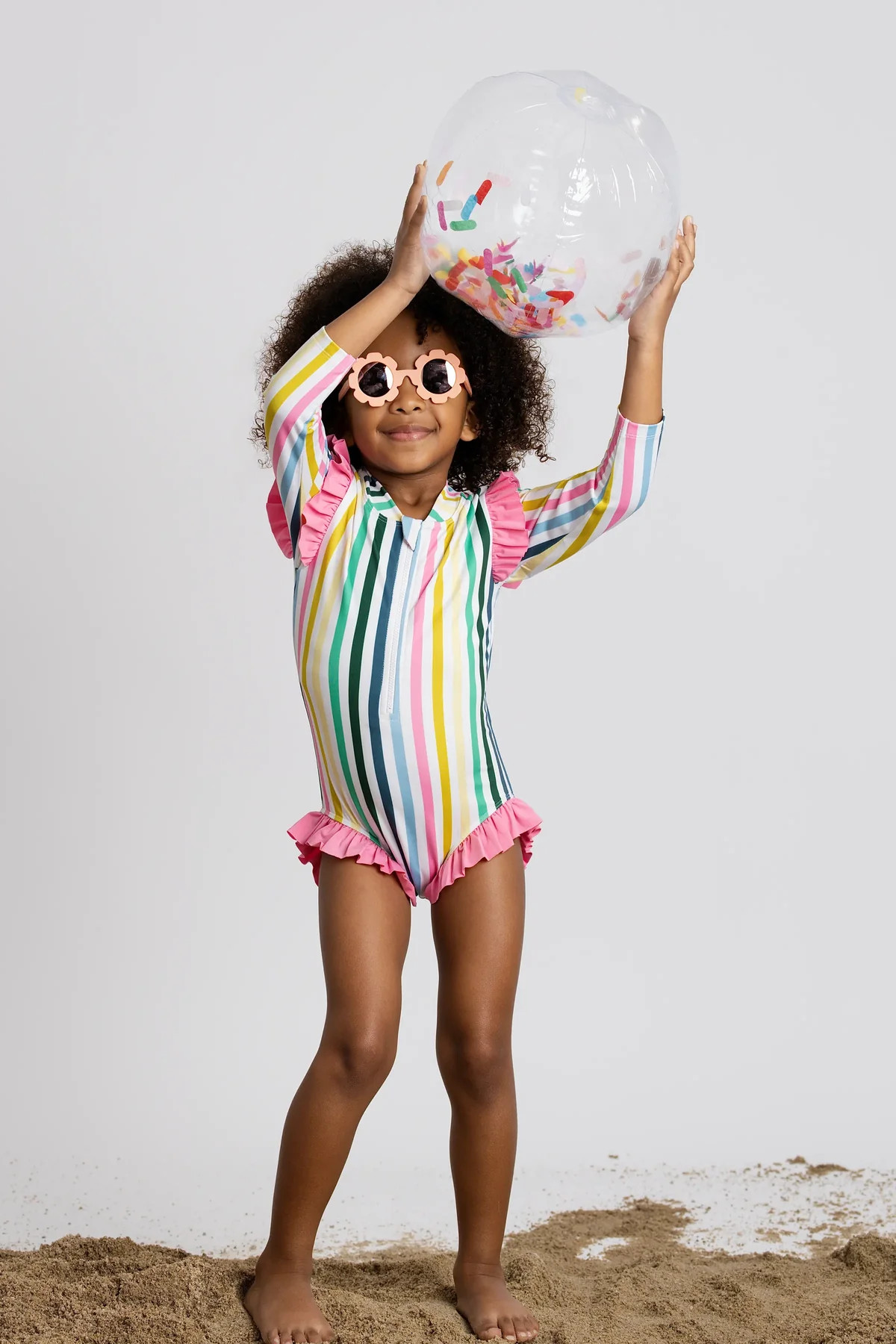 Ruffle Rashguard One-Piece Swimsuit - Organic Baby, Toddler, & Kids Clothes - Monica + Andy | Monica + Andy