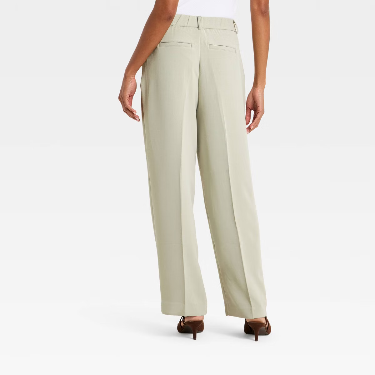 Women's Signature Crepe Essential Trouser - A New Day™ Light Green | Target